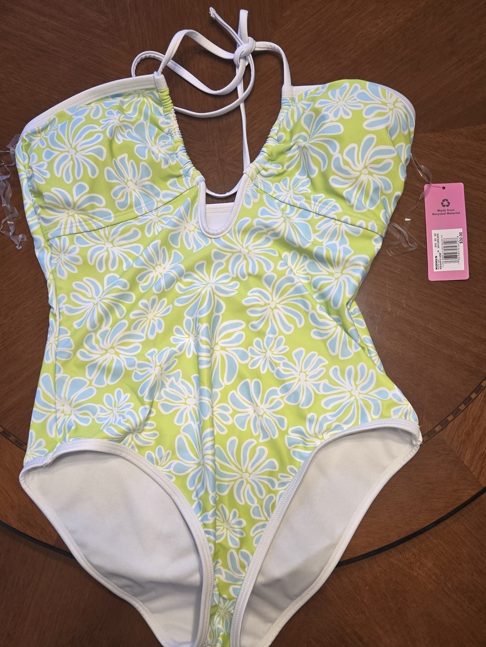 Ninety Lime Green Floral One-Piece Swimsuit